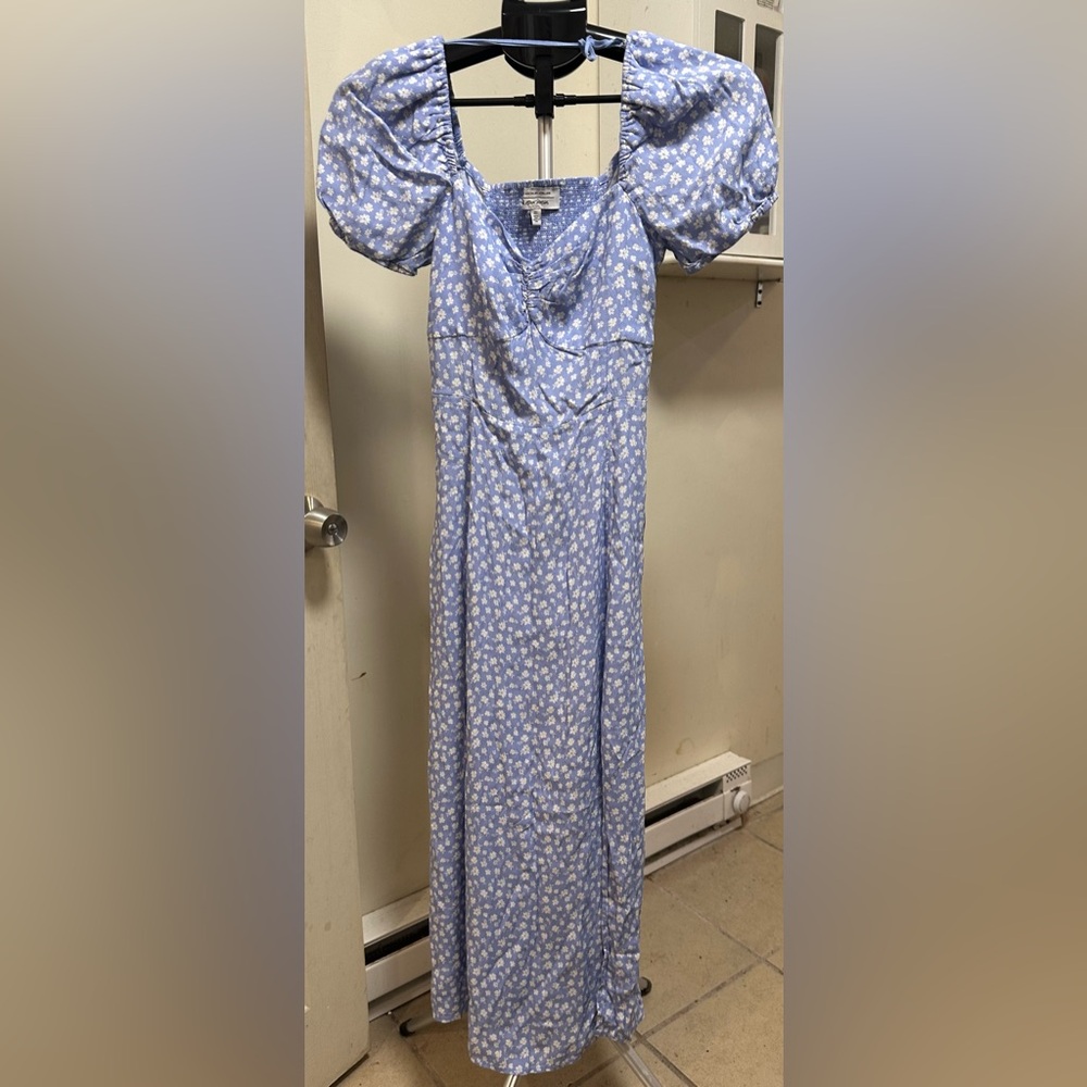 & Other Stories Floral Blue Dress